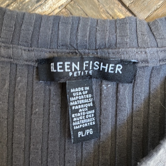 Eileen Fisher Petite Ribbed Knit SS Sweater Top Tee - Picture 3 of 7